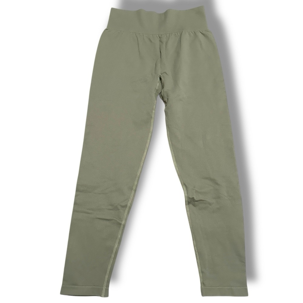 OQQ Green Ribbed‎ Seamless High Rise Butt Lifting Workout Leggings Women's XL